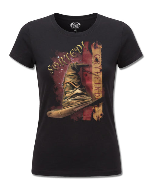 Harry Potter Gryffindor Hat (Harry Potter) design, front view on Black F775, Rock Off Retail official merch