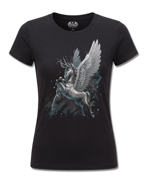 Spiral Celestial design, front view on Black F775, Rock Off Retail official merch