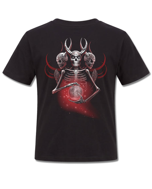 Spiral Third Eye Awakening design, back view on Black K101, Rock Off Retail official merch