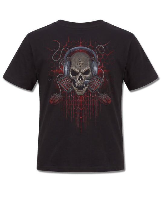 Spiral PC Gamer design, back view on Black K101, Rock Off Retail official merch