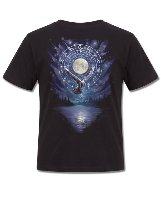 Spiral Witchcraft design, back view on Black K101, Rock Off Retail official merch