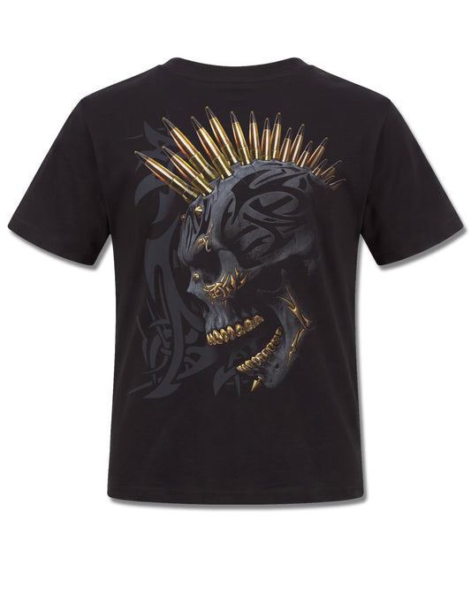 Spiral Black Gold design, back view on Black K101, Rock Off Retail official merch