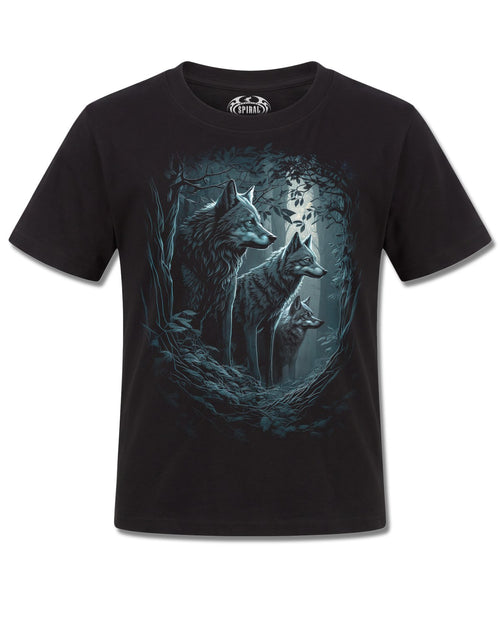 Spiral Forest Guardians design, front view on Black K101, Rock Off Retail official merch