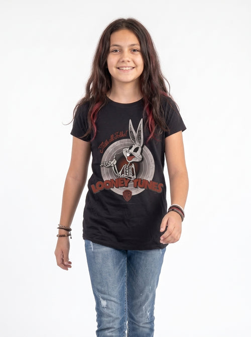Looney Tunes - Bugs - Skull - Kids T-Shirt, second view