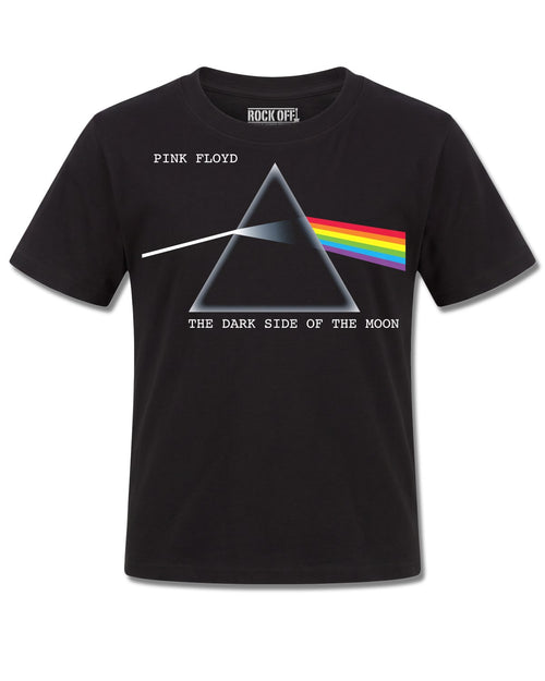 Pink Floyd Dark Side Of The Moon Courier (Pink Floyd) design, front view on Black K121, Rock Off Retail official merch