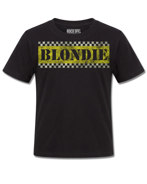 Blondie Taxi (Blondie) design, front view on Black K121, Rock Off Retail official merch