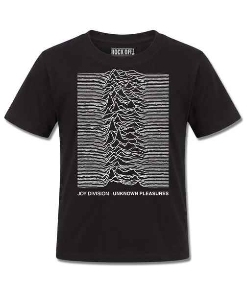 Joy Division Unknown Pleasures (Joy Division) design, front view on Black K121, Rock Off Retail official merch