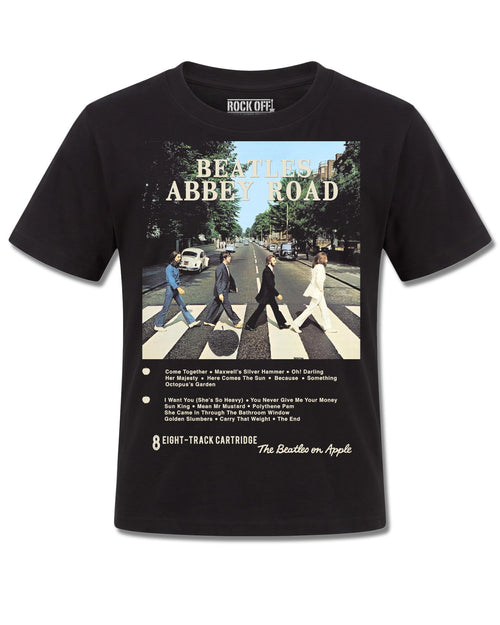 The Beatles Abbey Road 8 Track (The Beatles) design, front view on Black K121, Rock Off Retail official merch