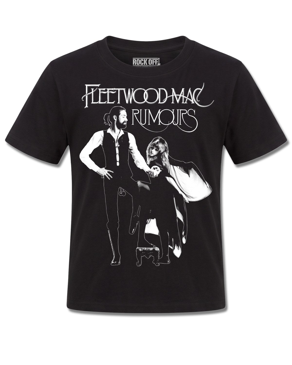 Fleetwood Mac Rumours (Fleetwood Mac) design, front view on Black K121, Rock Off Retail official merch