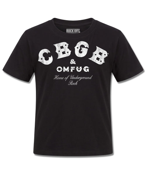 Cbgb Classic Logo (CBGB) design, front view on Black K121, Rock Off Retail official merch