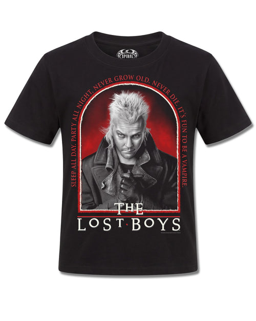 The Lost Boys Fun To Be A Vampire (The Lost Boys) design, front view on Black K121, Rock Off Retail official merch