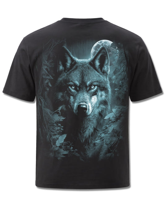 Spiral Forest Guardians design, back view on Black M101, Rock Off Retail official merch