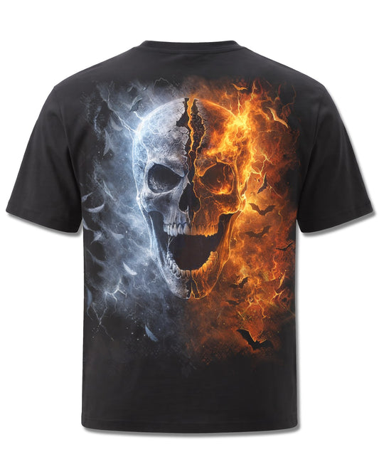 Spiral Angel & Demon design, back view on Black M101, Rock Off Retail official merch