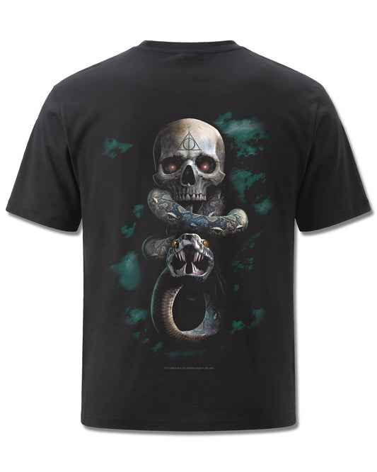 Harry Potter Dark Mark (Harry Potter) design, back view on Black M101, Rock Off Retail official merch