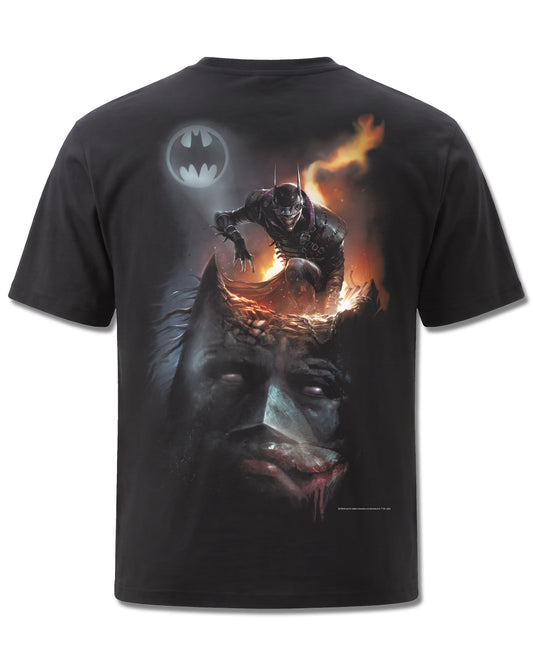 DC Comics Batman Jokerman (Batman) design, back view on Black M101, Rock Off Retail official merch