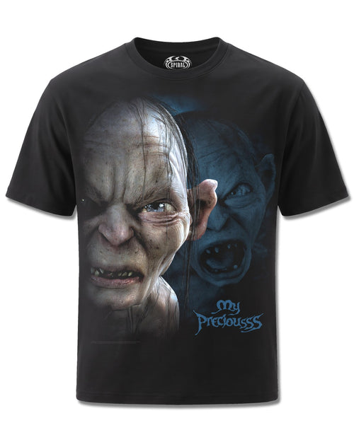 The Lord Of The Rings Gollum My Preciousss (The Lord Of The Rings) design, front view on Black M121