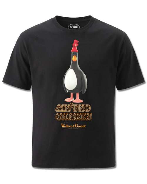 Wallace&gromit Wallace & Gromit Aint No Chicken (Wallace&Gromit) design, front view on Black M121