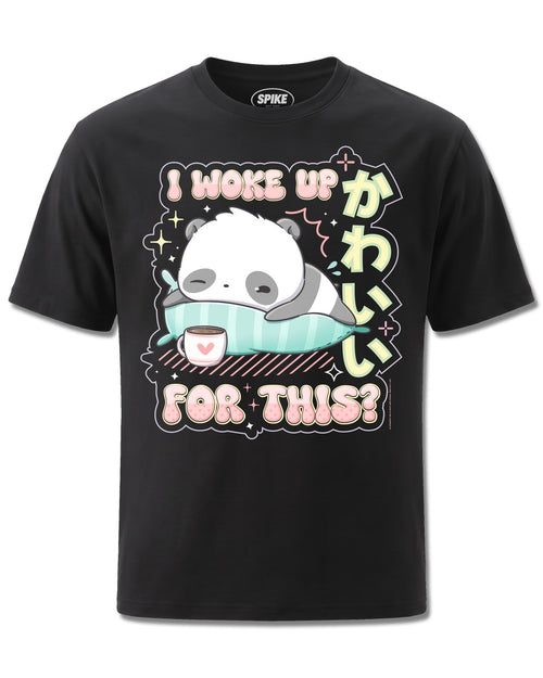 Cutie Squad I Woke Up For This (Cutie Squad) design, front view on Black M121, Rock Off Retail official merch