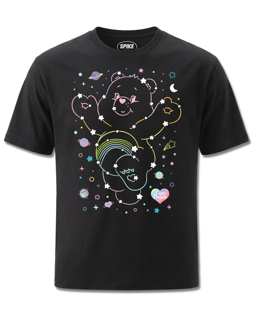 Care Bears Starry Sky (Care Bears) design, front view on Black M121, Rock Off Retail official merch