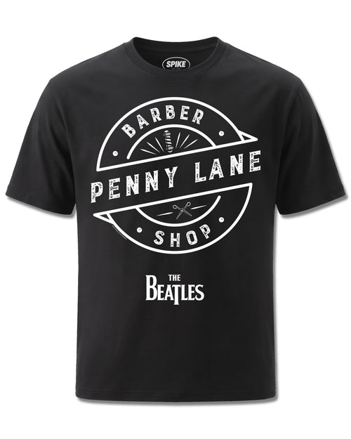 Beatles Penny Lane (The Beatles) design, front view on Black M121, Rock Off Retail official merch