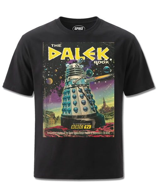 Dr Who The Daleks Comic Cover (Dr Who) design, front view on Black M121, Rock Off Retail official merch