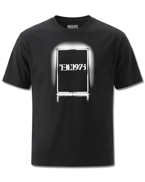 The 1975 Black Tour (The 1975) design, front view on Black M121, Rock Off Retail official merch