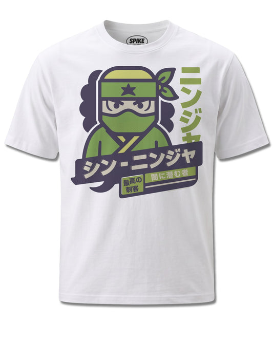Pango Ninja (Pango) design, front view on White M137, Rock Off Retail official merch