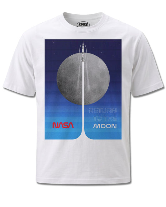 Nasa Return To The Moon (NASA) design, front view on White M137, Rock Off Retail official merch