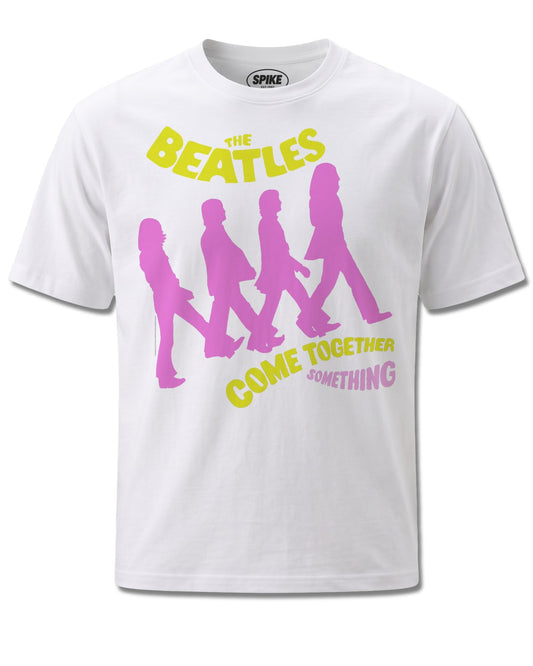Beatles Come Together (The Beatles) design, front view on White M137, Rock Off Retail official merch