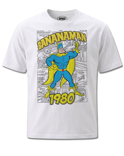 Beano Banana Man (Beano) design, front view on White M137, Rock Off Retail official merch