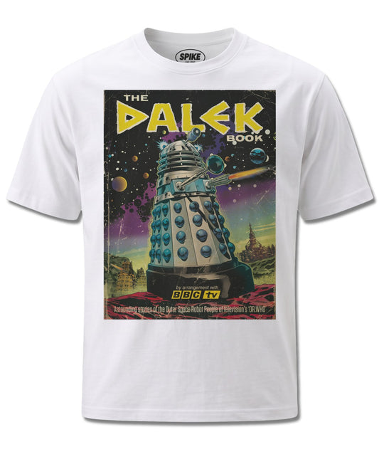 Dr Who The Daleks Comic Cover (Dr Who) design, front view on White M137, Rock Off Retail official merch