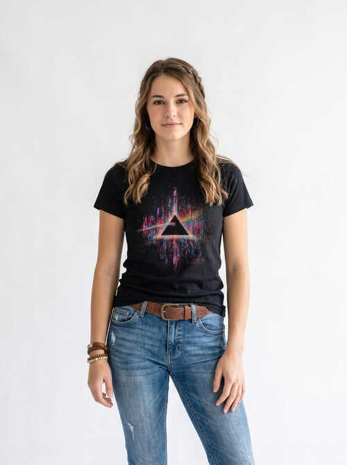 Pink Floyd - Dark Side Of The Moon Pink Splatter - T-Shirt, second view