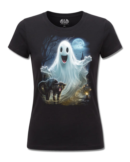 Spiral High Spirits design, front view on Black F775, Rock Off Retail official merch