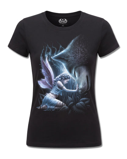 Spiral Sacred Bond design, front view on Black F775, Rock Off Retail official merch