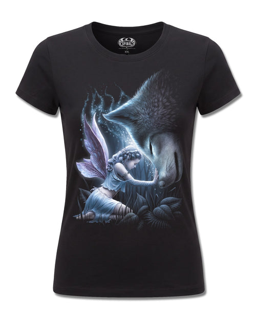 Spiral Sacred Bond design, front view on Black F775, Rock Off Retail official merch