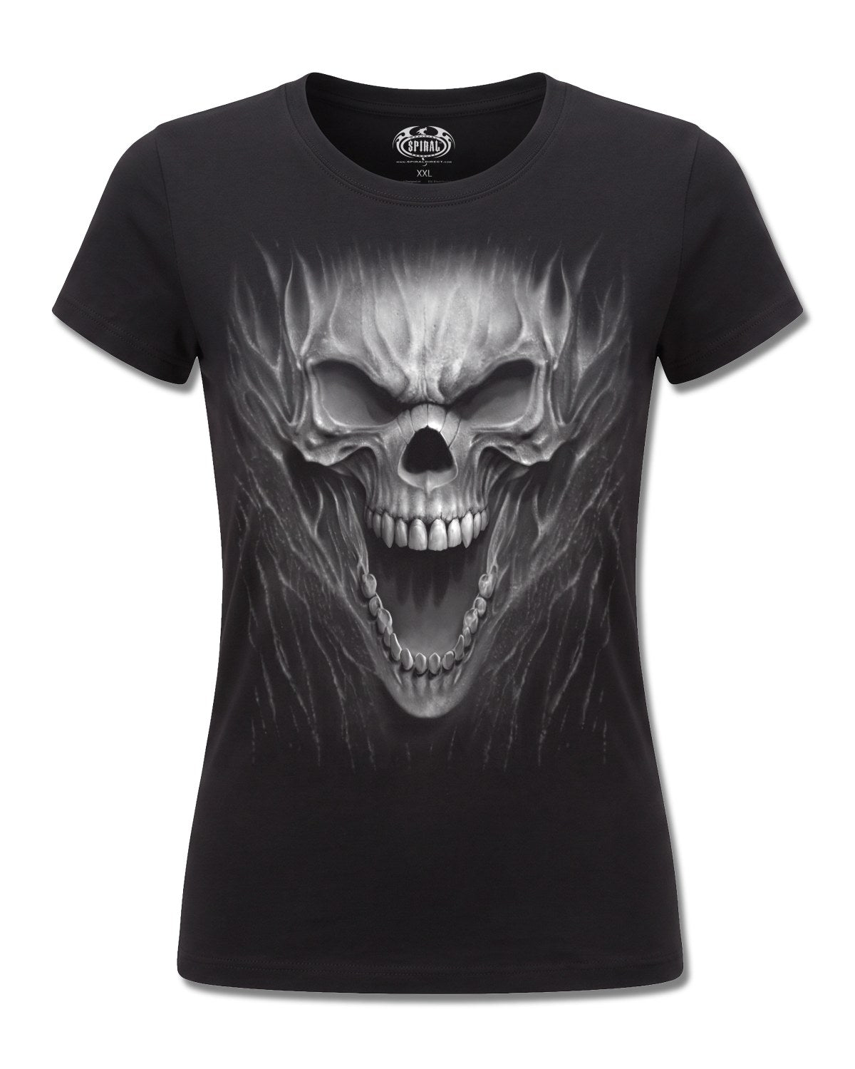 Spiral Beast Within design, front view on Black F775, Rock Off Retail official merch