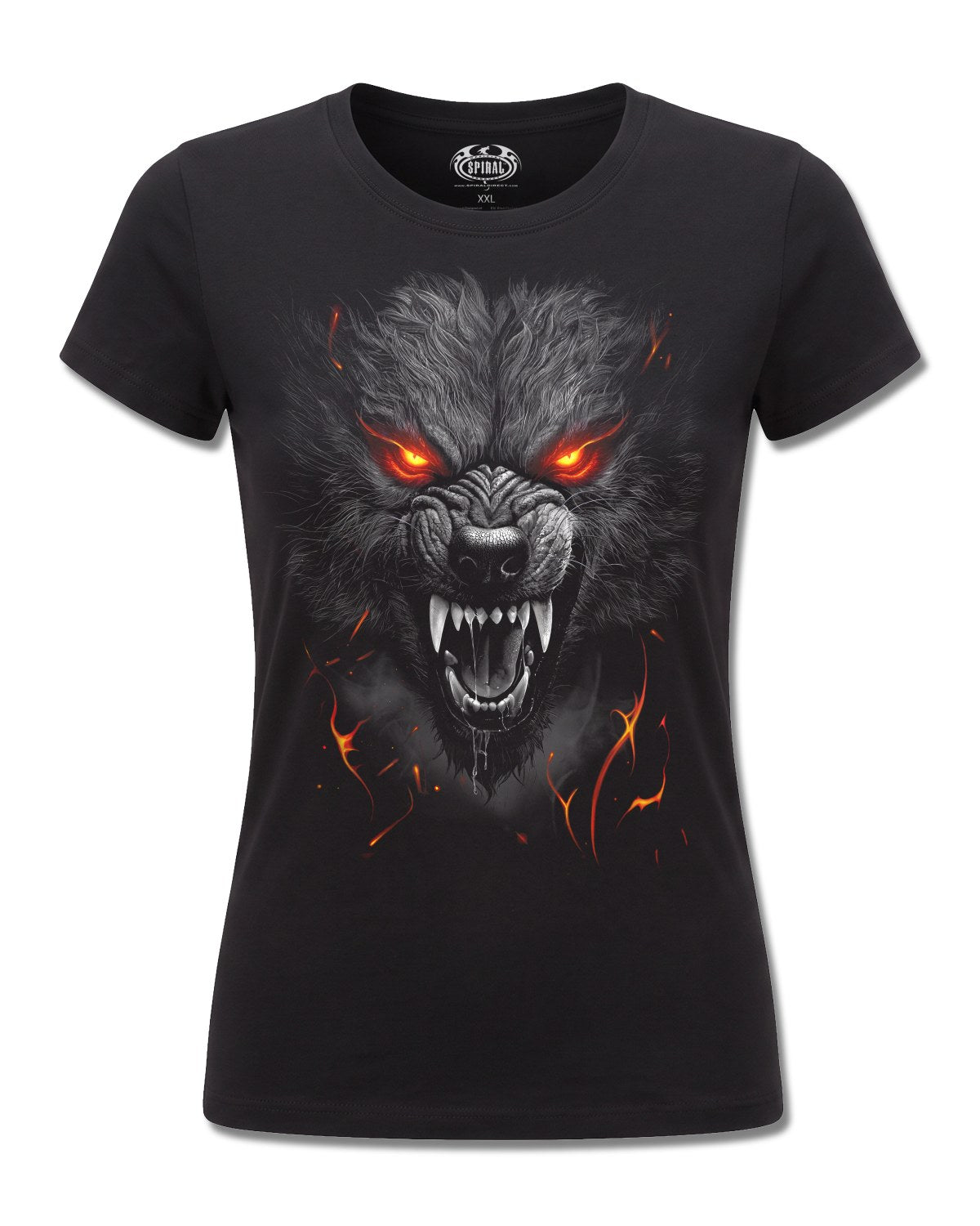 Spiral Darkest Fear design, front view on Black F775, Rock Off Retail official merch