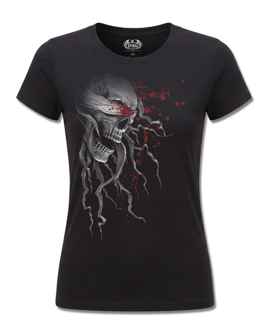 Spiral Blind Faith design, front view on Black F775, Rock Off Retail official merch