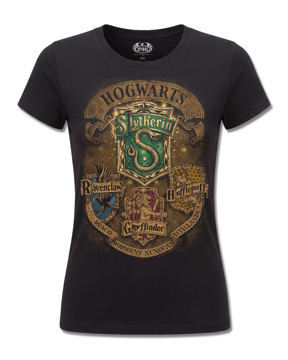 Harry Potter Slytherin Crest Ii (Harry Potter) design, front view on Black F775, Rock Off Retail official merch