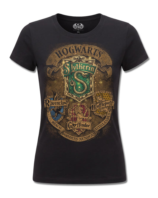 Harry Potter Slytherin Crest Ii (Harry Potter) design, front view on Black F775, Rock Off Retail official merch