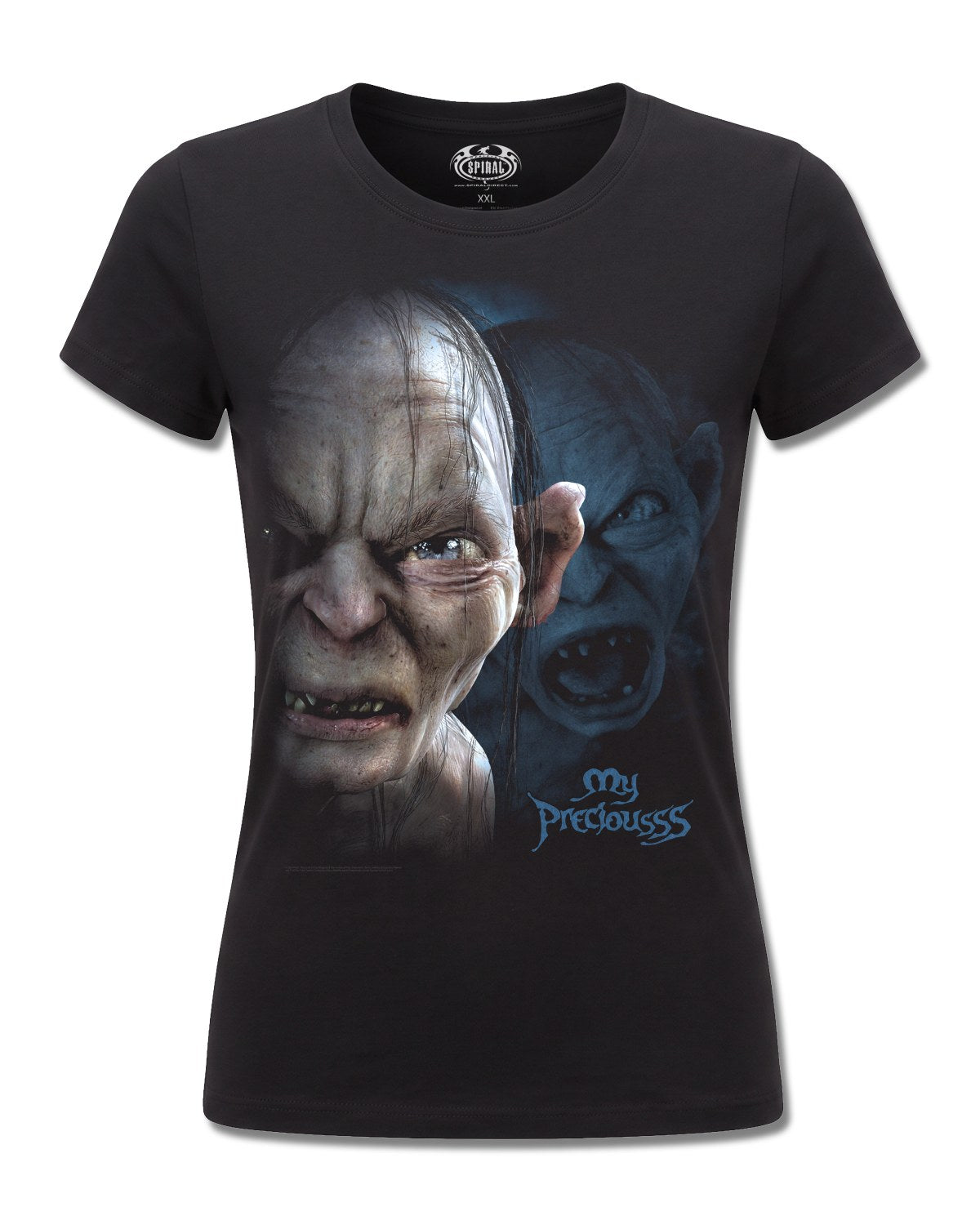 The Lord Of The Rings Gollum My Preciousss (The Lord Of The Rings) design, front view on Black F775