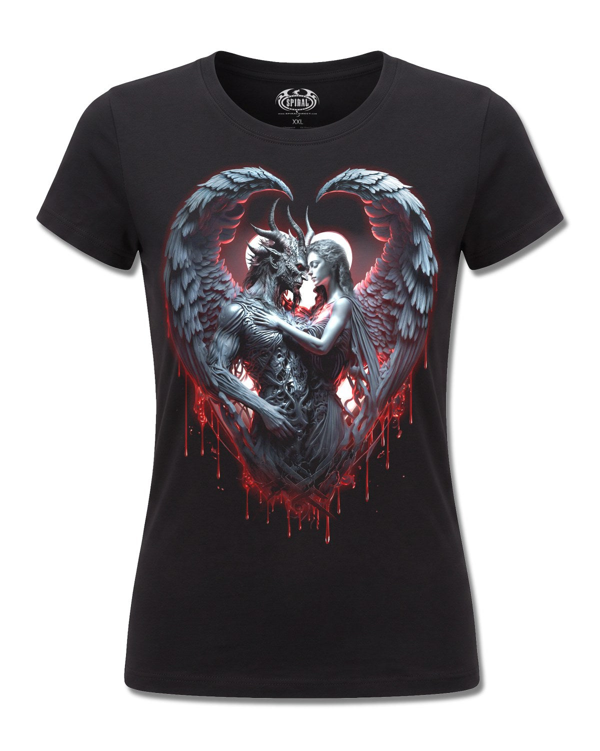 Spiral Solemn Vow design, front view on Black F775, Rock Off Retail official merch