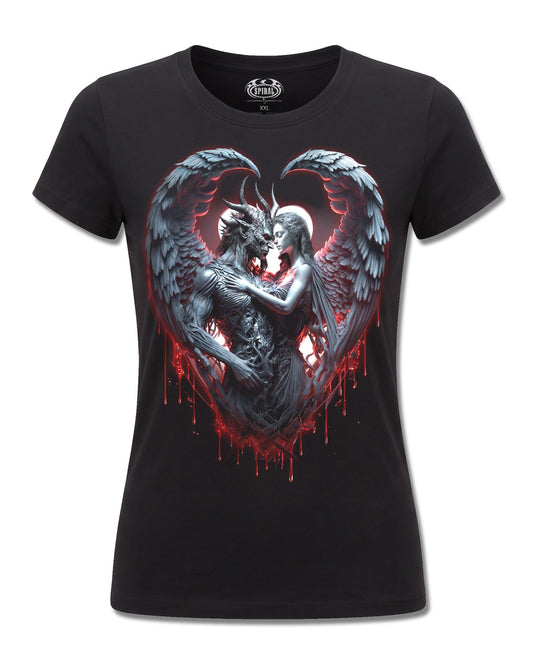 Spiral Solemn Vow design, front view on Black F775, Rock Off Retail official merch