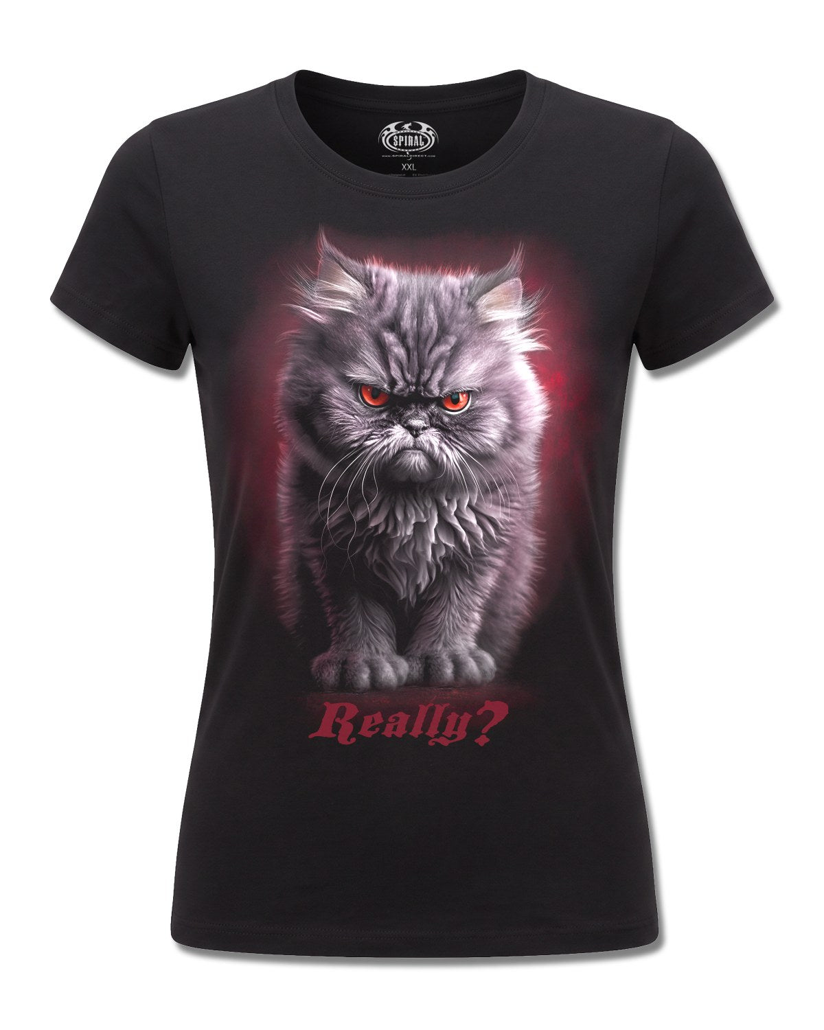 Spiral Anger Management design, front view on Black F775, Rock Off Retail official merch