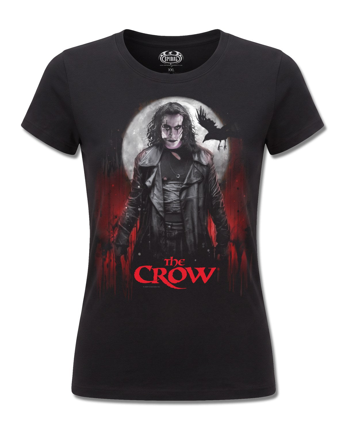 The Crow Blood Moon (The Crow) design, front view on Black F775, Rock Off Retail official merch