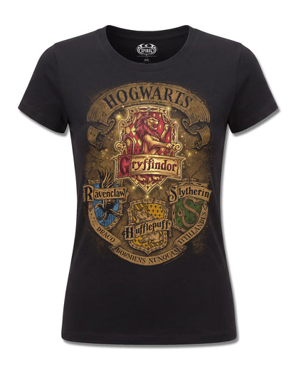 Harry Potter Gryffindor Crest Ii (Harry Potter) design, front view on Black F775, Rock Off Retail official merch