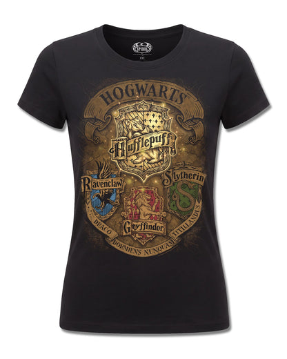 Harry Potter Hufflepuff Crest Ii (Harry Potter) design, front view on Black F775, Rock Off Retail official merch