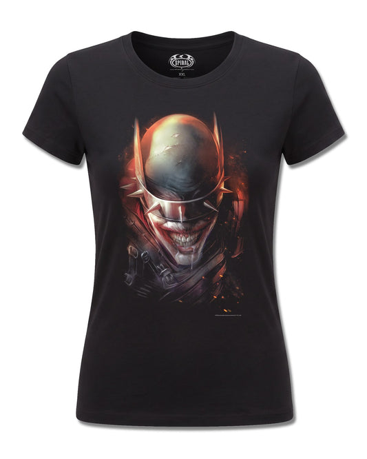 DC Comics Batman Jokerman (Batman) design, front view on Black F775, Rock Off Retail official merch
