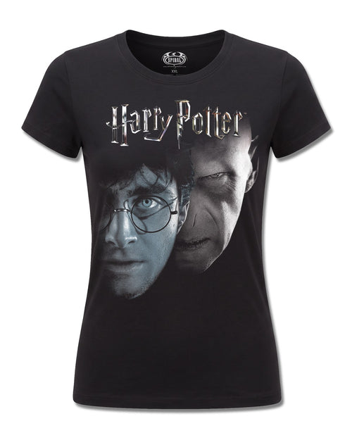 Harry Potter Shadow Faces (Harry Potter) design, front view on Black F775, Rock Off Retail official merch