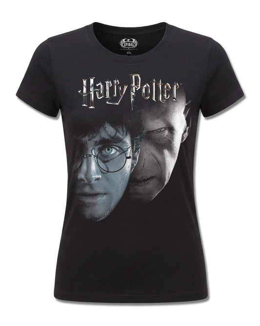 Harry Potter Shadow Faces (Harry Potter) design, front view on Black F775, Rock Off Retail official merch
